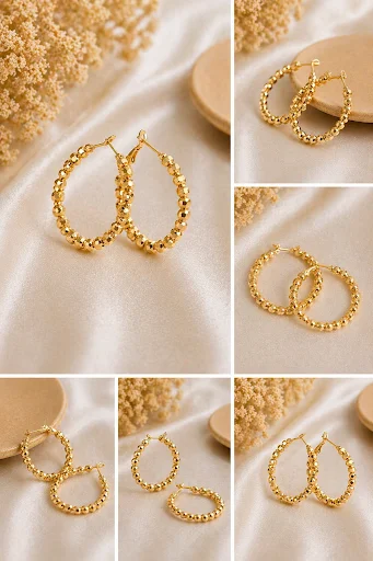 Stylish beaded hoop earrings for women